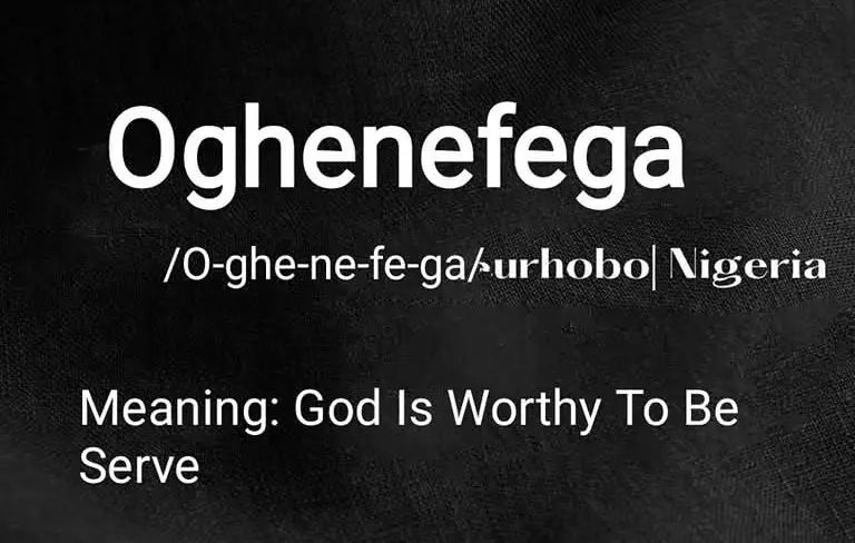 Oghenefega Meaning In Urhobo